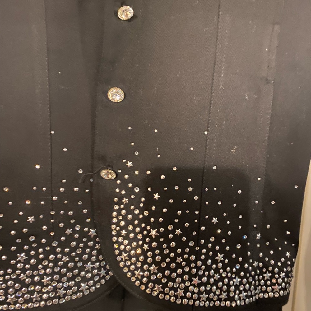 Christine Alexander Black Crystal-Embellished Jean Jacket - Picture 3 of 5